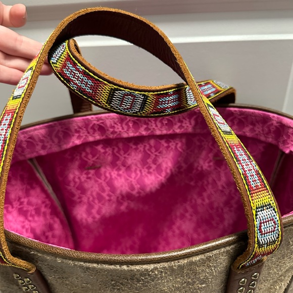 Consuela Brown Tote Bag with Aztec Straps - Picture 4 of 6